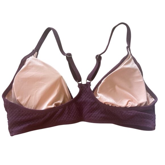 CUPSHE Textured Plum Bikini Top With Adjustable Straps & Back Closure Size XL - Picture 7 of 14